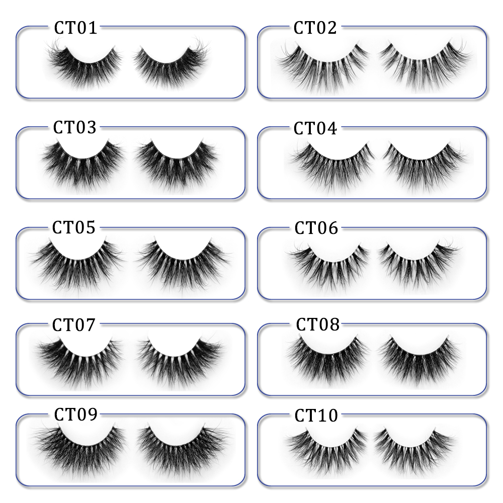 100% 3D Real Mink Eyelashes Strip Lashes Customized Package and logo Acceptable YY02